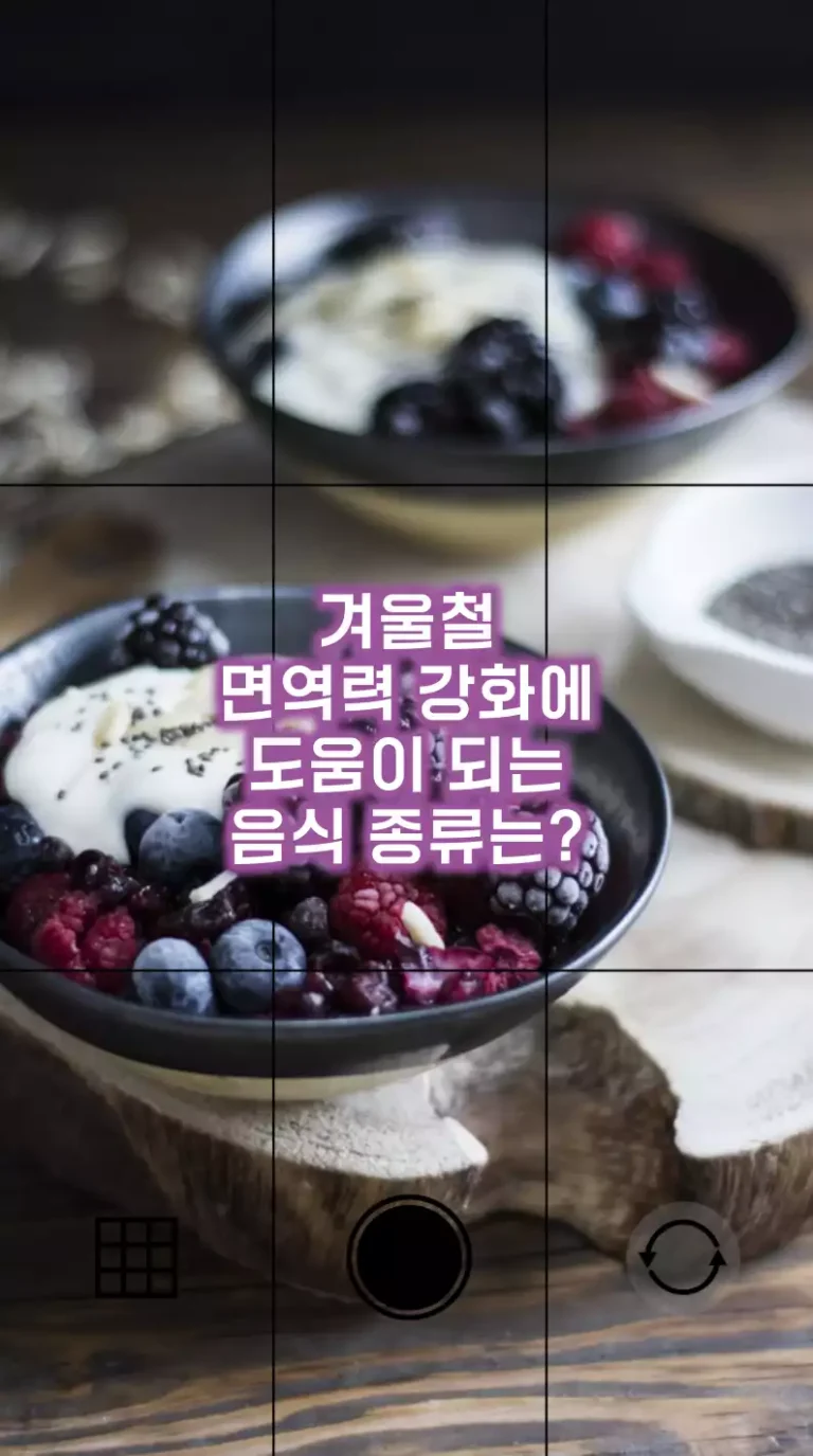 겨울철 면역력 강화에 도움이 되는 음식 종류는?