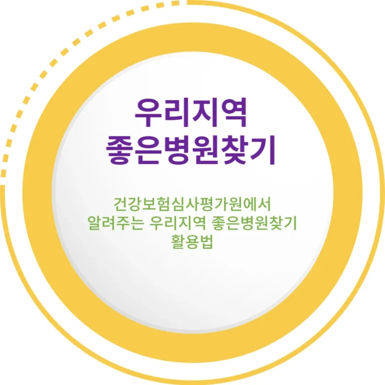 건강보험심사평가원의 우리 지역 좋은 병원 찾기 서비스를 알아보자!